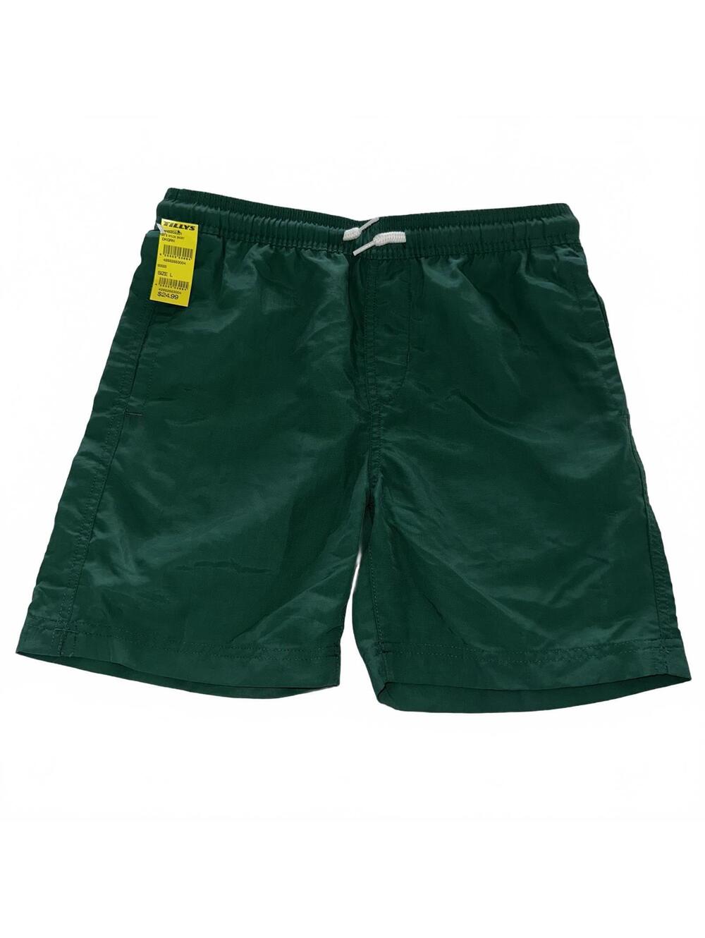 RSQ Boys Nylon Dark Green Shorts Drawstring Size Large New With Tags
